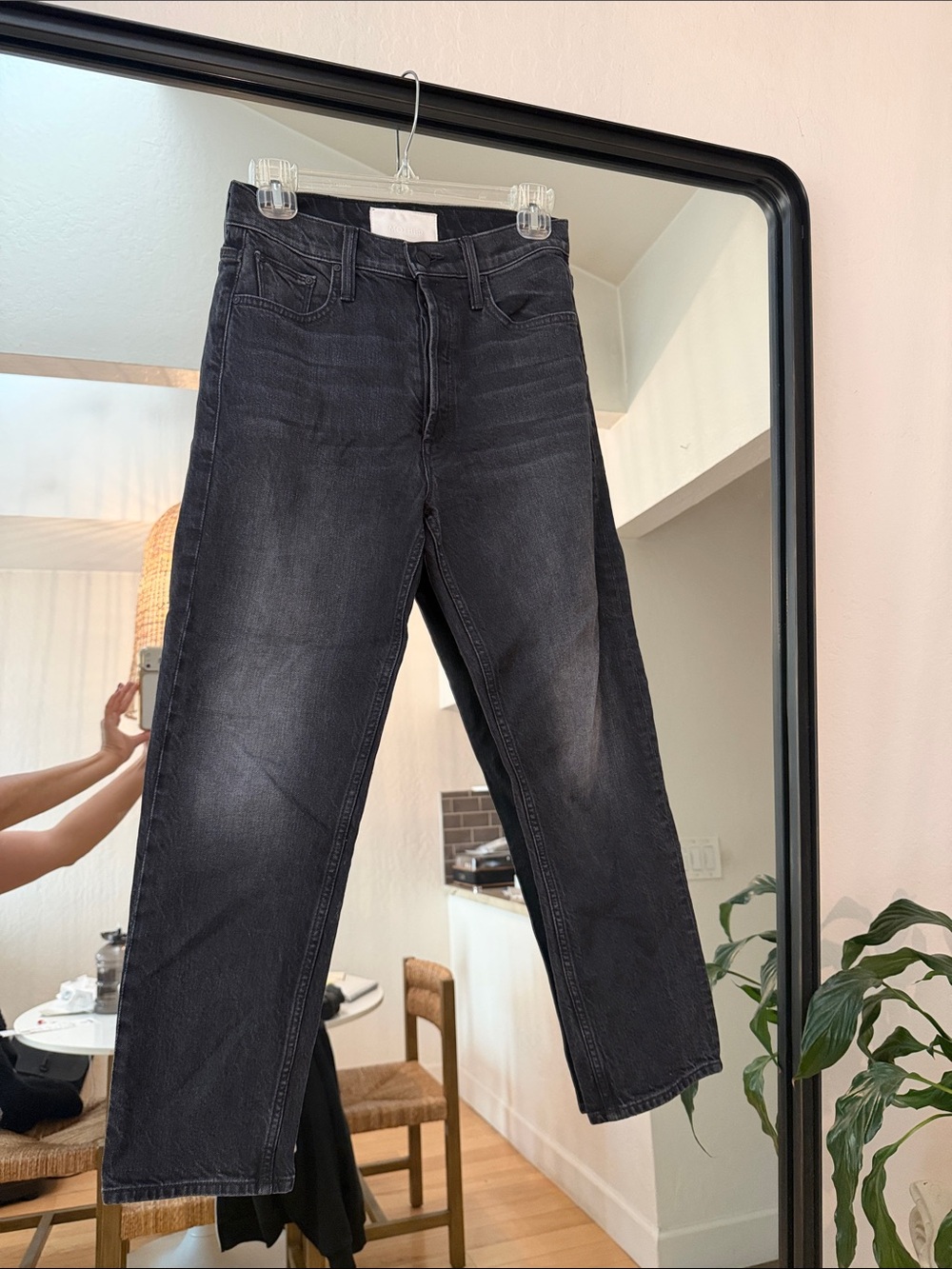 MOTHER Black Straight Jeans! Size 26.